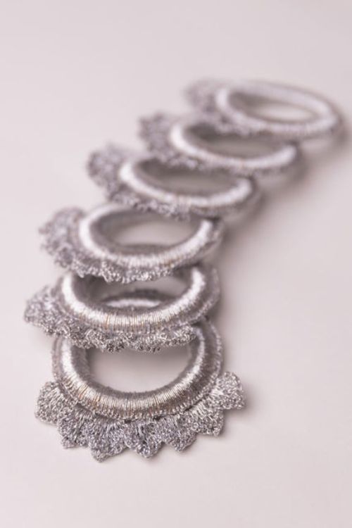 Samoolam Handmade Crochet Ziba Napkin Holders Silver