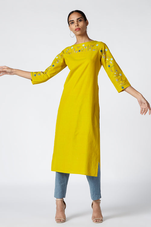 Okhai 'Abundance' Embroidered Cotton Kurta