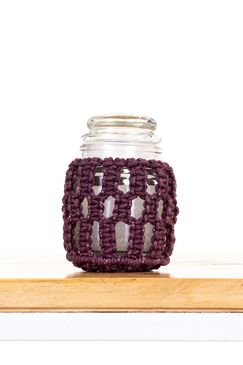 108Knots Checkered Hand-Knotted Candle Jar