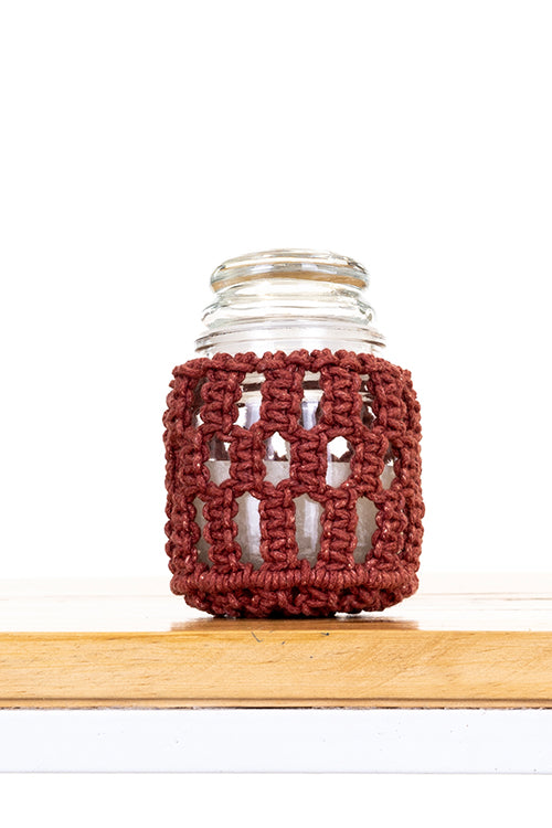 108Knots Checkered Hand-Knotted Candle Jar