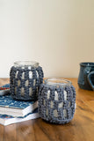 108Knots Checkered Hand-Knotted Candle Jar
