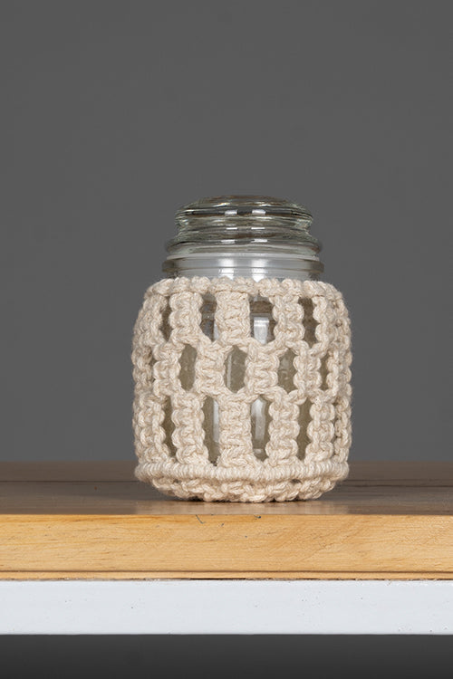 108Knots Checkered Hand-Knotted Candle Jar