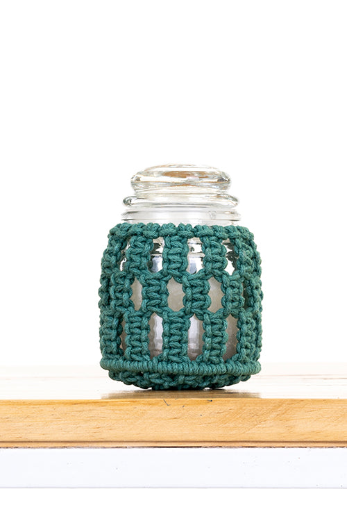 108Knots Checkered Hand-Knotted Candle Jar