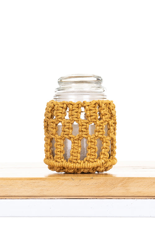 108Knots Checkered Hand-Knotted Candle Jar