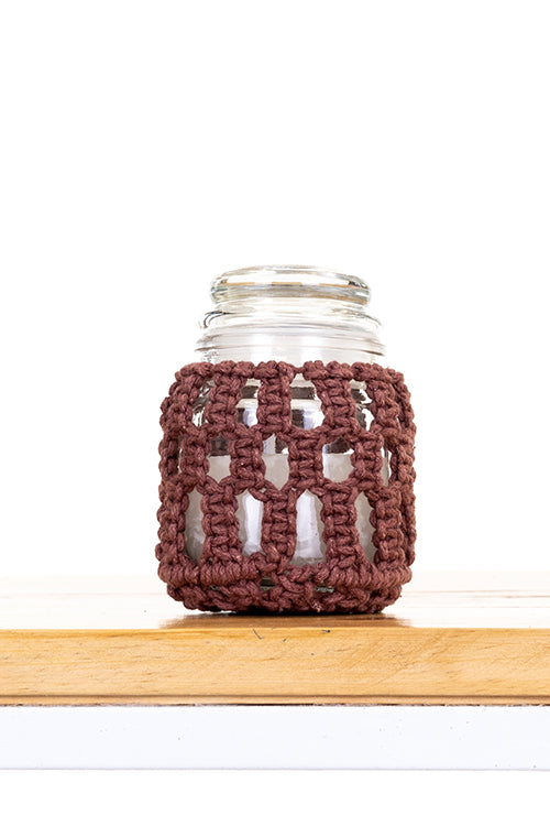 108Knots Checkered Hand-Knotted Candle Jar