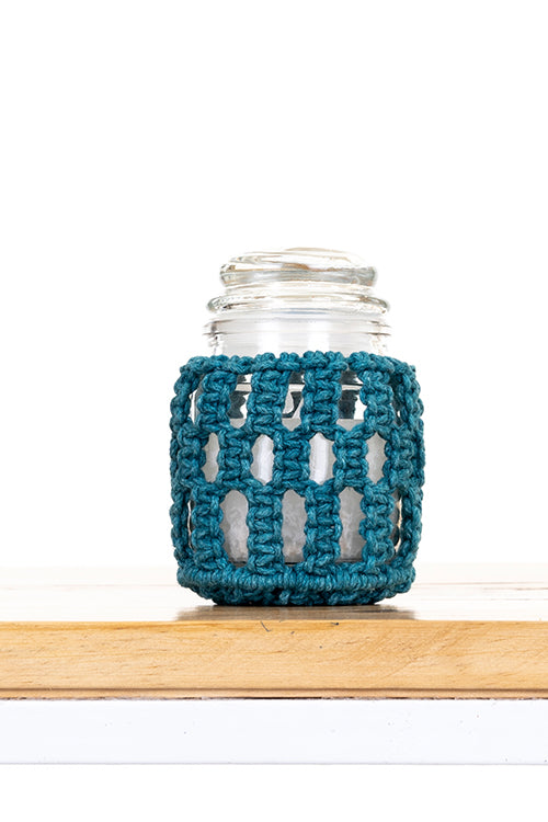 108Knots Checkered Hand-Knotted Candle Jar