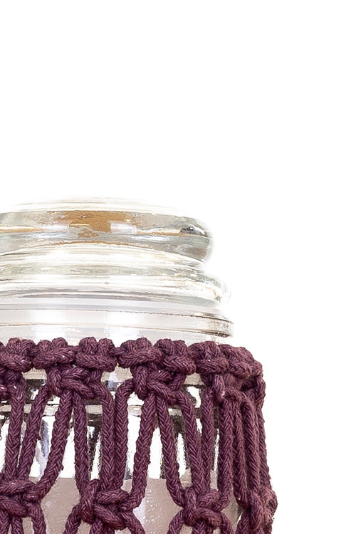 108Knots Criss Cross Hand-Knotted Candle Jar