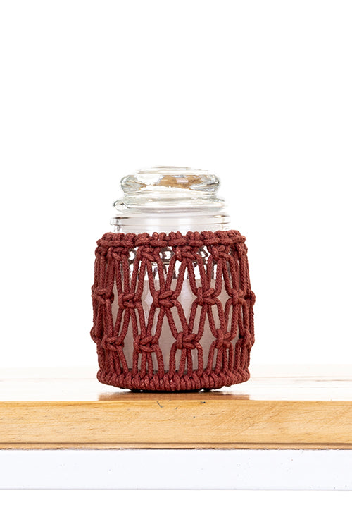 108Knots Criss Cross Hand-Knotted Candle Jar