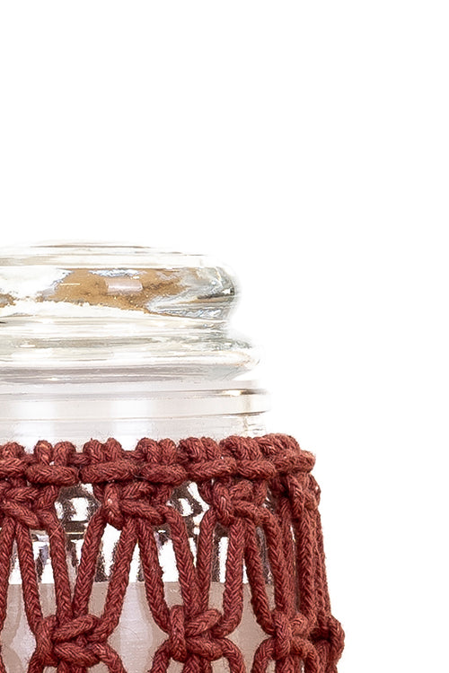 108Knots Criss Cross Hand-Knotted Candle Jar