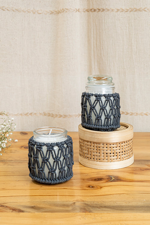 108Knots Criss Cross Hand-Knotted Candle Jar