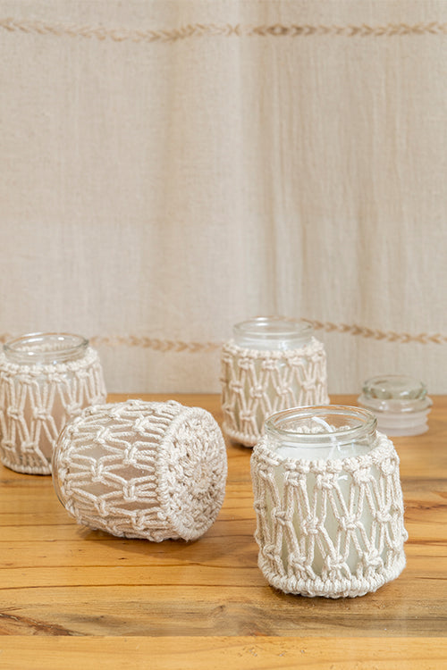 108Knots Criss Cross Hand-Knotted Candle Jar