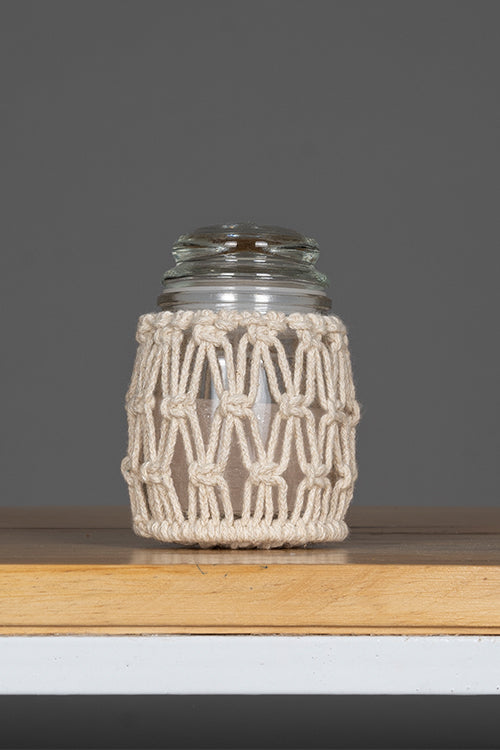 108Knots Criss Cross Hand-Knotted Candle Jar