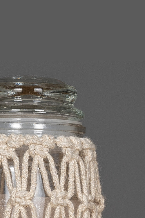 108Knots Criss Cross Hand-Knotted Candle Jar