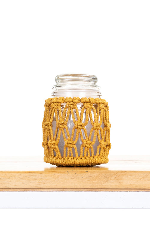 108Knots Criss Cross Hand-Knotted Candle Jar