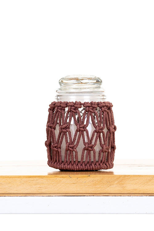 108Knots Criss Cross Hand-Knotted Candle Jar