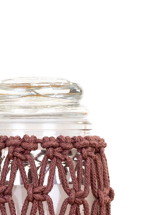 108Knots Criss Cross Hand-Knotted Candle Jar