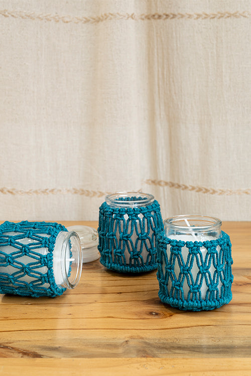 108Knots Criss Cross Hand-Knotted Candle Jar