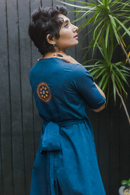 Okhai 'Nova' Embroidered Cotton Wrap Dress