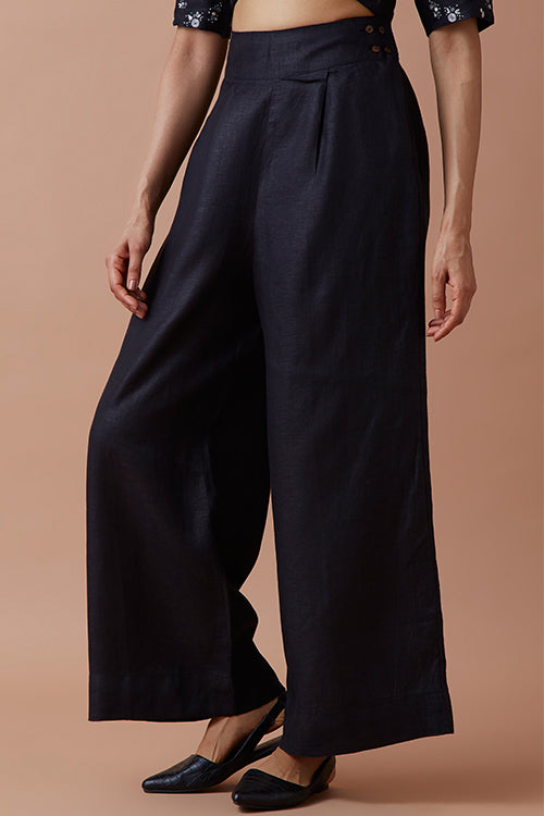 Leisure fit pure linen trousers with coulisse | Buonanno