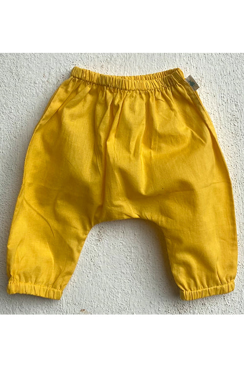 Whitewater Kids Unisex Organic Patang Angrakha Top With Yellow Pants