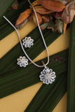 Silver Linings Classic Floral Handmade Silver Filigree Pendant Set Online