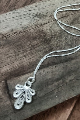 Silver Linings Middle Finger Handmade Silver Filigree Chain With Pendant Online