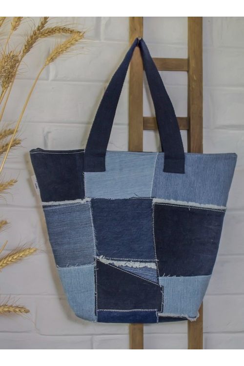 Dwij Patched Denim Tote