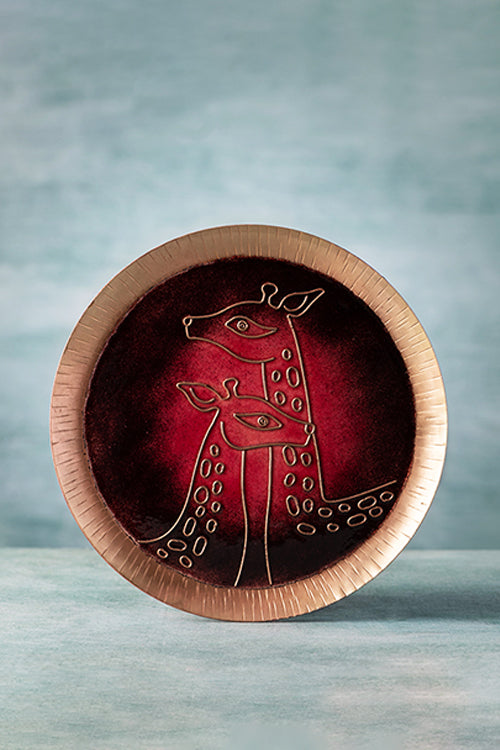 Baaya Design Copper Enamel Animal Series Red Giraffe 8