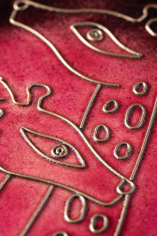 Baaya Design Copper Enamel Animal Series Red Giraffe 8