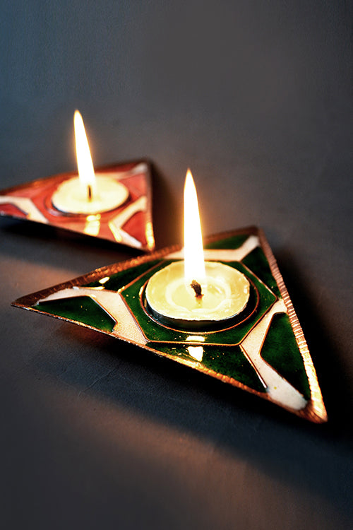 Copper Tessela T-Light Green