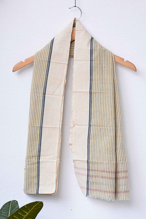 Punarjeevana Handspun Natural dyed Patteda Anchu ochre yellow border