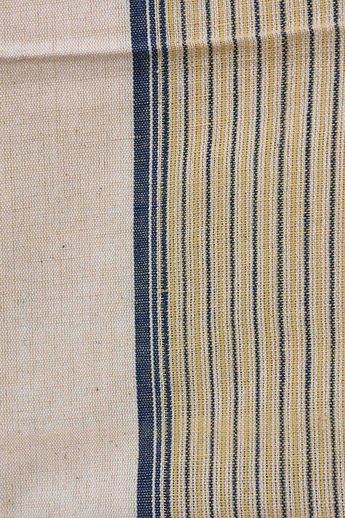 Punarjeevana Handspun Natural dyed Patteda Anchu ochre yellow border