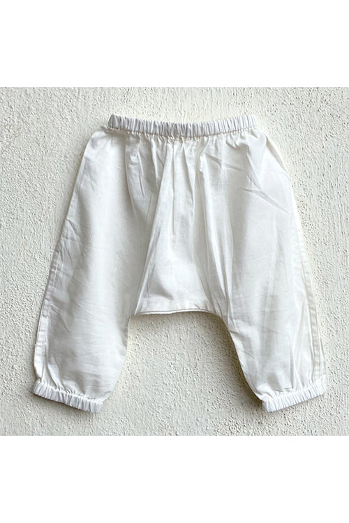 Whitewater Kids Unisex Organic Essential White Kurta Top With Matching Pants