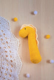 Plumtales"Dinoworm"Handmade Amigurumi Rattle Toy-'Pineapple Yellow'