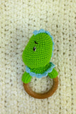Plumtales"Rory-The Dino"Handmade Amigurumi Lovey And Teether Set