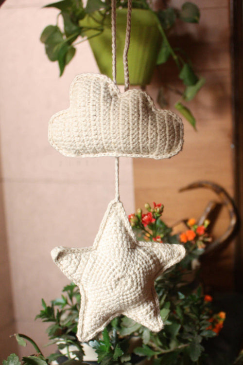 Plumtales "Cloud and Star" Handmade Amigurumi Crib Hanging