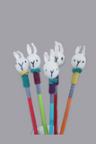 Plumtales "Bunny" Handmade Amigurumi Pencil Toppers - Set of 6