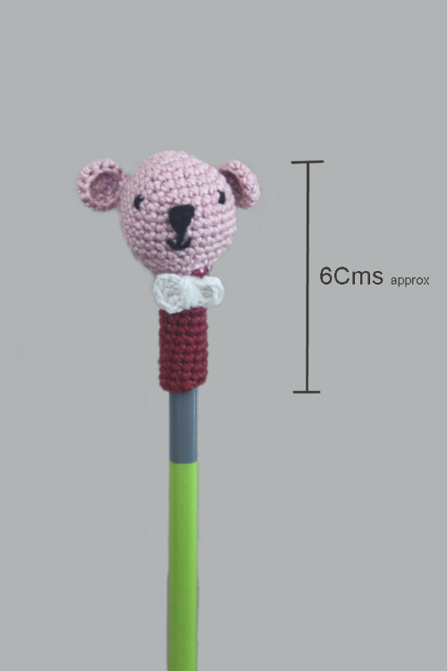 Plumtales "Bear" Handmade Amigurumi Pencil Toppers - Set of 6