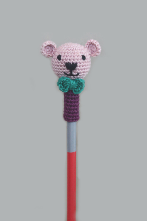 Plumtales "Bunny and Bear" Handmade Amigurumi Pencil Toppers -Set of 4
