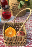 Handcrafted Reed Fruit Basket With Handle