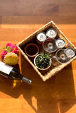 Handcrafted Water Hyacinth Bottle Caddy With Cane Frame