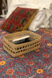 Handcrafted Rectangular Reed Organiser Basket