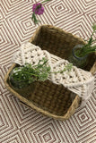 Handcrafted Reed Spa Basket With Macrame Detailing- Boho