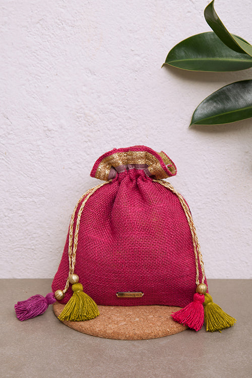 Pink Rani Potli Bag