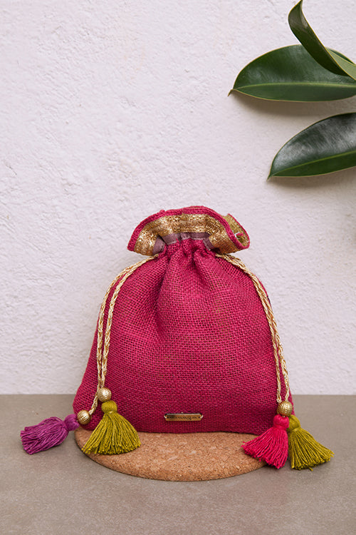 Dhaaga Pink Rani Potli Bag