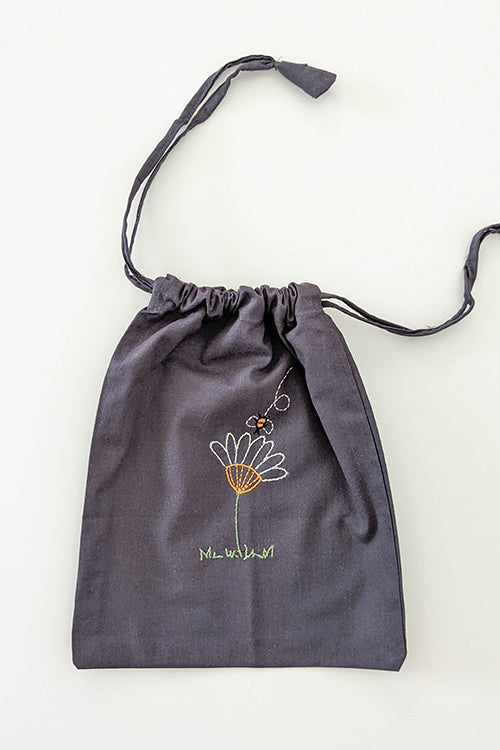 Okhai 'Daffodil' Hand Embroidered Pure Cotton Potli Purse