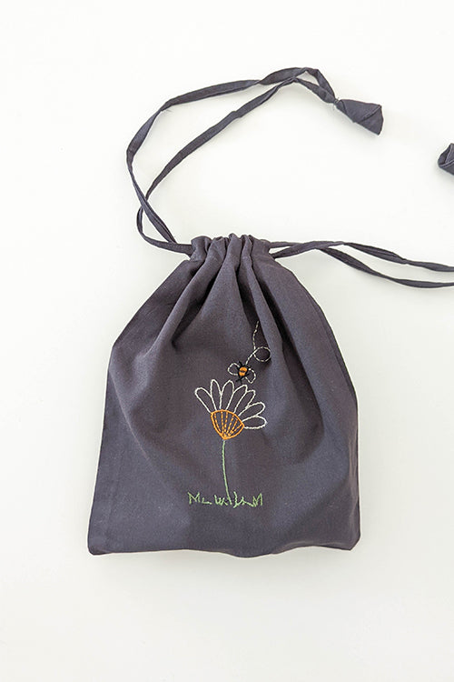 Okhai 'Daffodil' Hand Embroidered Pure Cotton Potli Purse