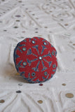 Okhai 'Wild Rose' Pure Cotton Hand Embroidered Mirror Work Pouch