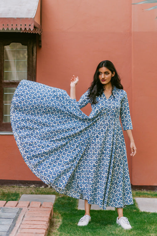Block-Printed Cotton Pants from India - Summer Elegance