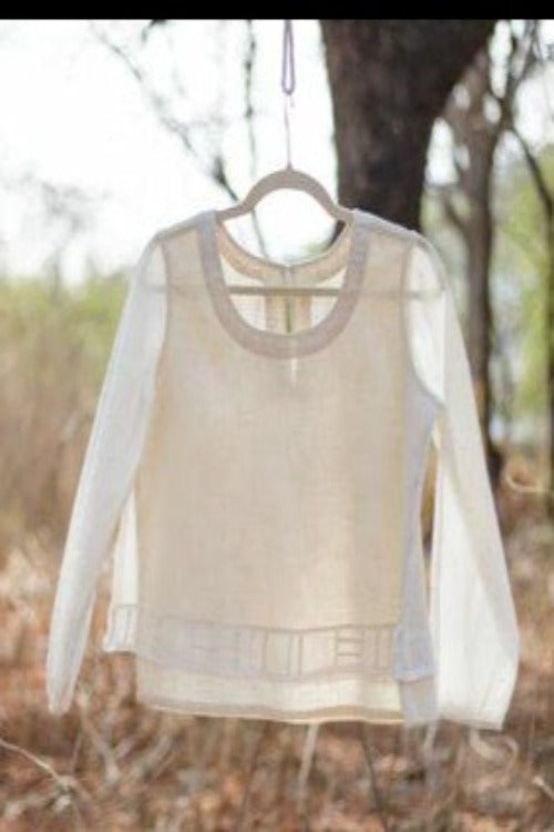 Sadhna Kora 3Q  balloon  slv layered top
